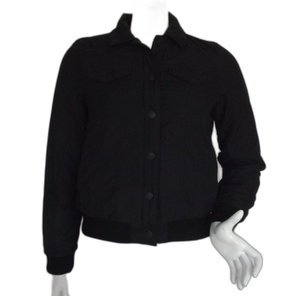 LEVI'S/Thermore Bomber/Flight Jacket, S, Black, Snaps, Long sleeves, Quilted
